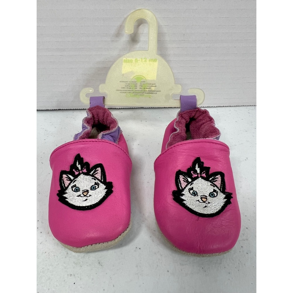 Disney Store Marie The Aristocats Pink Leather Baby Moccasins Shoes 6-12 Months